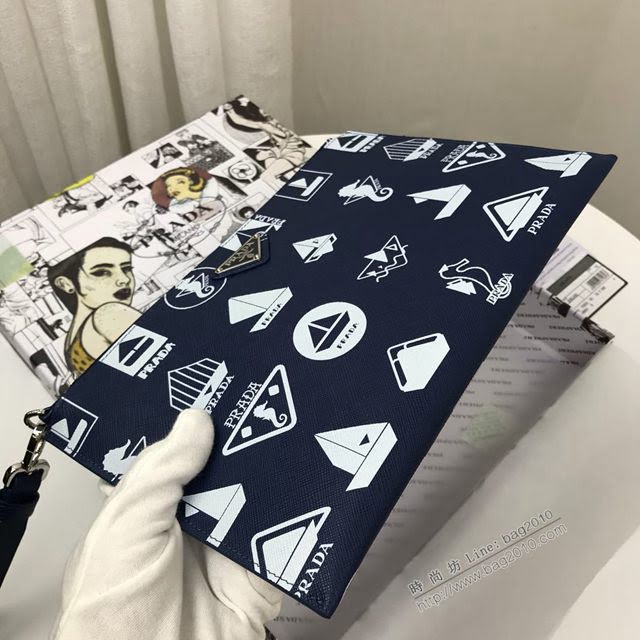 prada手包 普拉達2020最新款限量版手包 2NH005 Prada小船圖案徽標手拿包  pyd2403